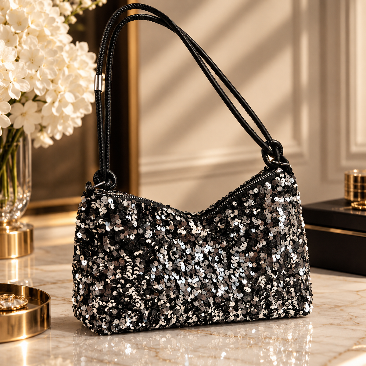 NOIR ÉCLAT — Bolso de Lentejuelas 🖤