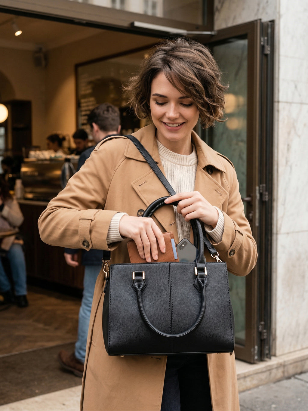 Elegant black Velara™ bag | Premium and sophisticated design