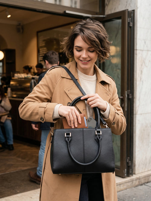 Elegant black Velara™ bag | Premium and sophisticated design