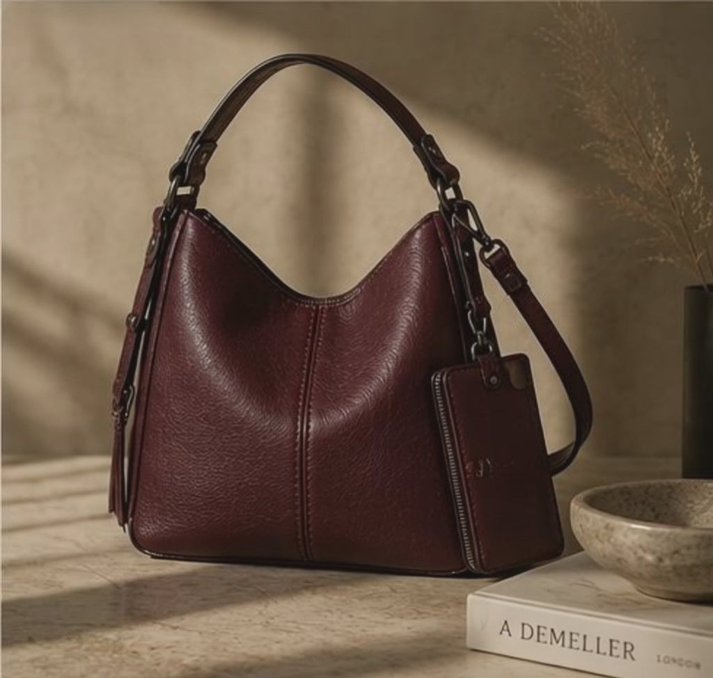 Bolso Aura Granate™ — Elegancia + Cartera de Regalo