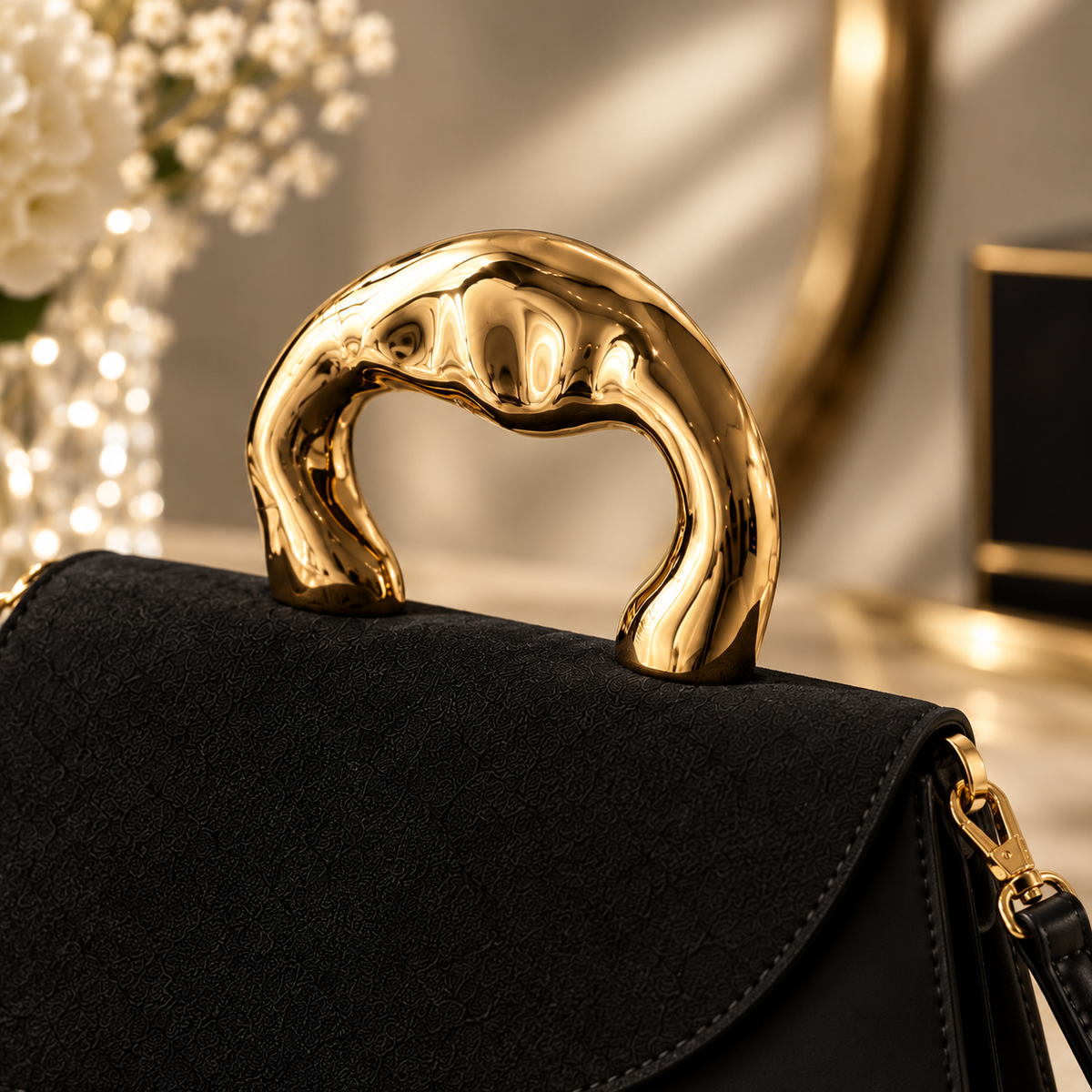 Bolso ÉLÉGANCE Noir – Asa Dorada 🖤✨